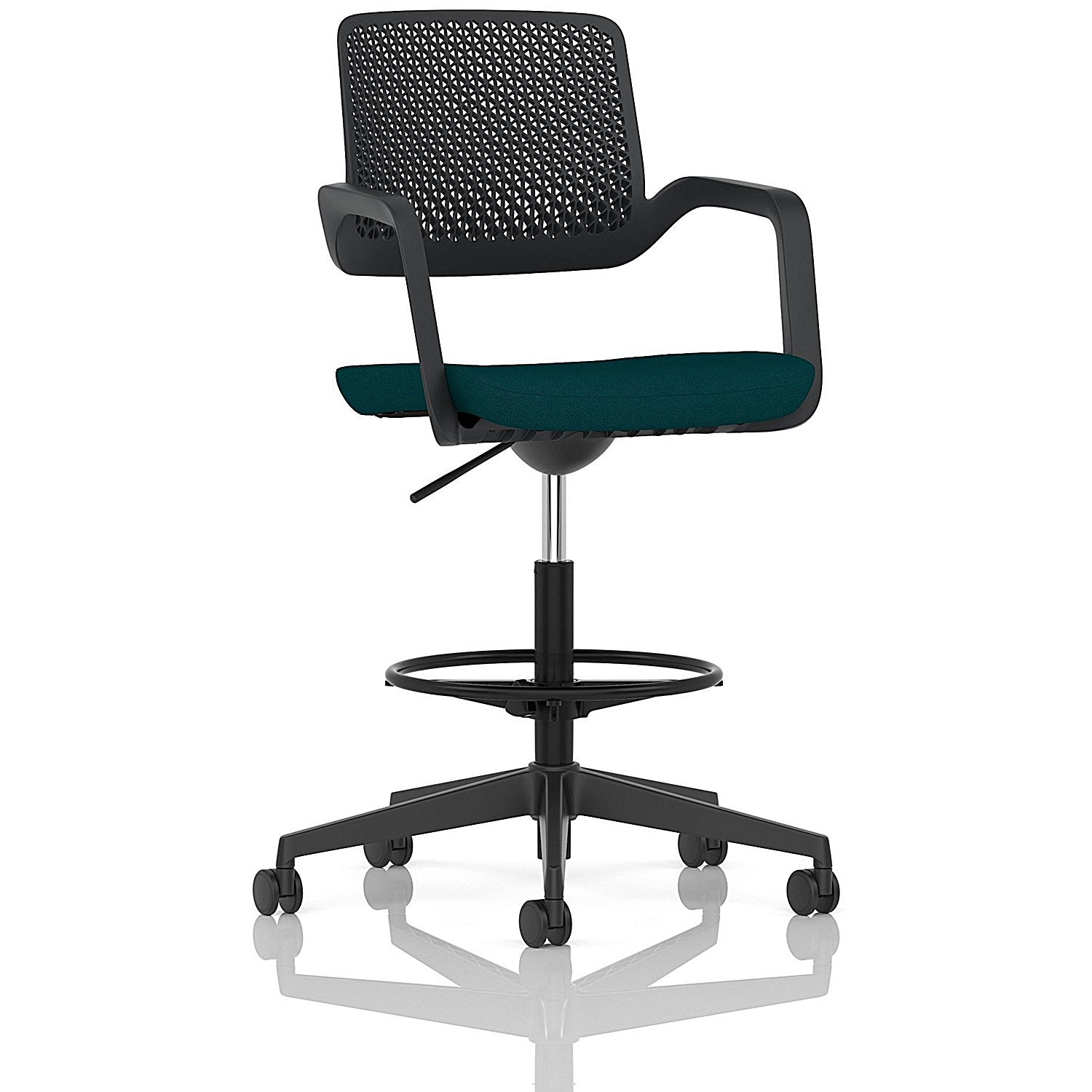 Cosmo Hi Rise Chair Black Frame Bespoke Colour Seat Maringa Teal Easy2Order : KCUP4687