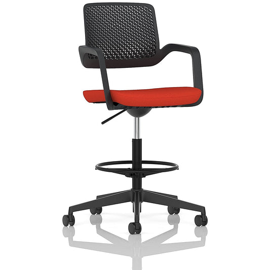 Cosmo Hi Rise Chair Black Frame Bespoke Colour Seat Tabasco Orange Easy2Order : KCUP4691