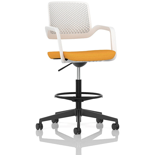 Cosmo Hi Rise Chair White Frame Bespoke Colour Seat Senna Yellow Easy2Order : KCUP4709