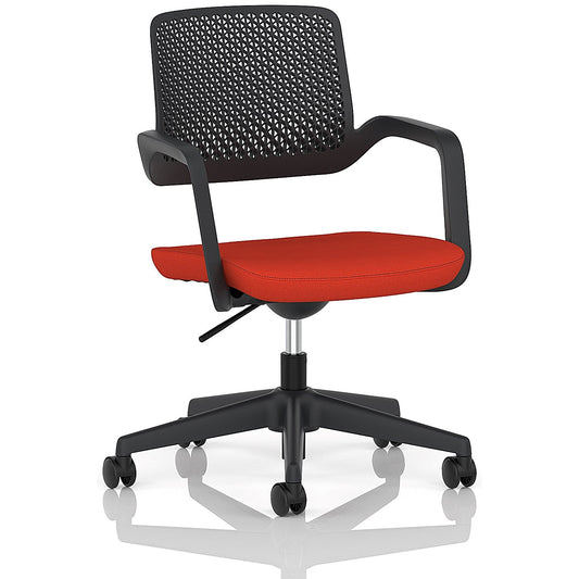 Cosmo Task Operator Chair Black Frame Bespoke Colour Seat Tabasco Orange Easy2Order : KCUP4731