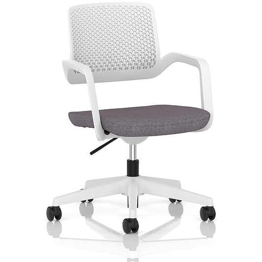 Cosmo Task Operator Chair White Frame Bespoke Colour Seat Rivet Fuse Easy2Order : KCUP4754