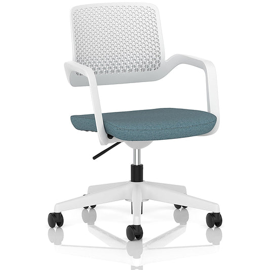 Cosmo Task Operator Chair White Frame Bespoke Colour Seat Rivet Quench Easy2Order : KCUP4755