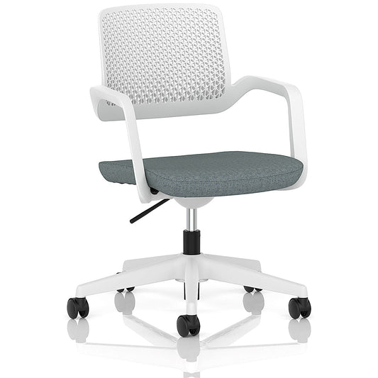 Cosmo Task Operator Chair White Frame Bespoke Colour Seat Rivet Tensile Easy2Order : KCUP4756