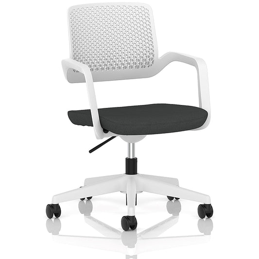 Cosmo Task Operator Chair White Frame Bespoke Colour Seat Quest Mussel Easy2Order : KCUP4760