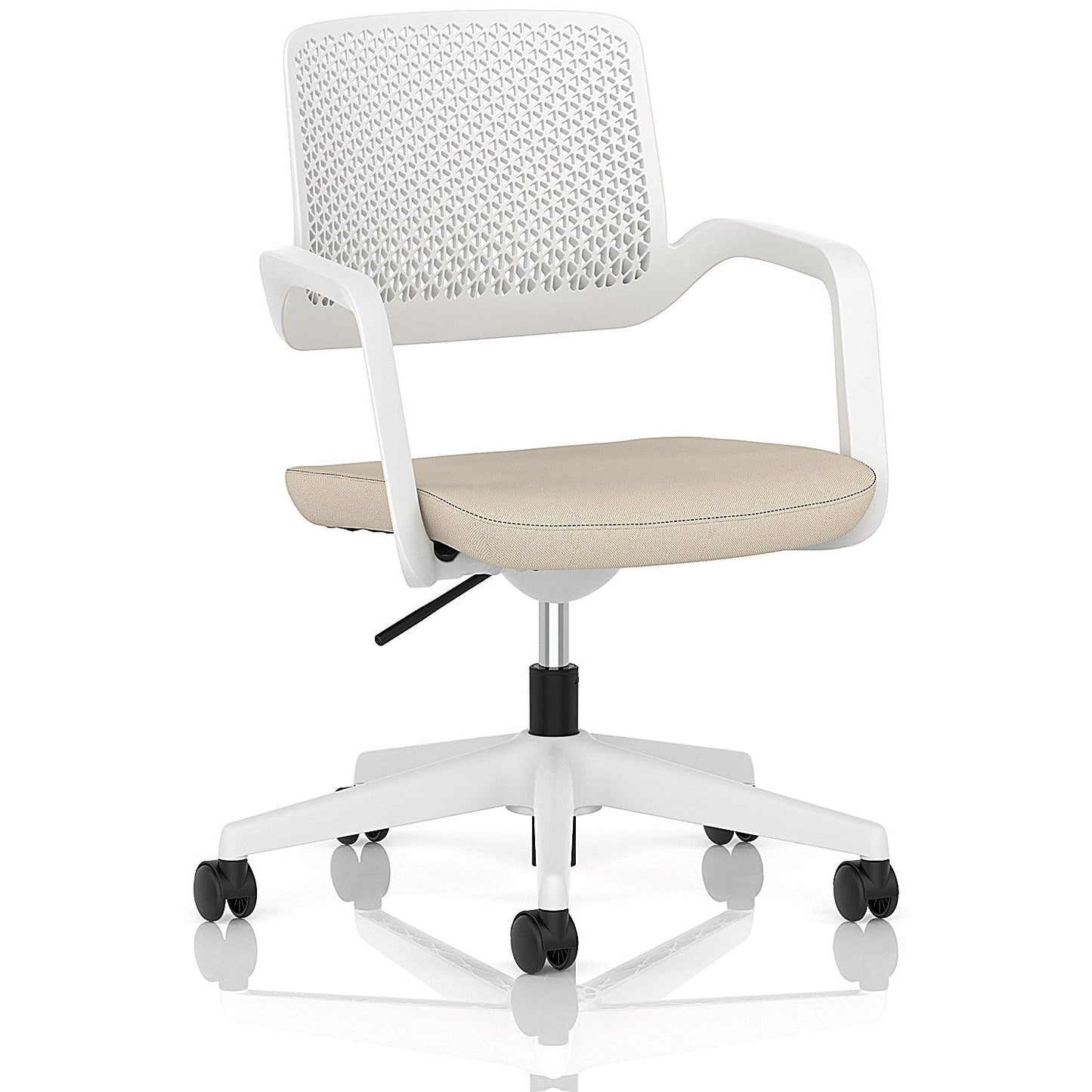 Cosmo Task Operator Chair White Frame Bespoke Colour Seat Quest Salt Easy2Order : KCUP4761