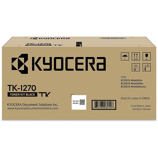 Kyocera TK-1270 Toner Cartridge Black 1T0C140NL0 Easy2Order : KE08452