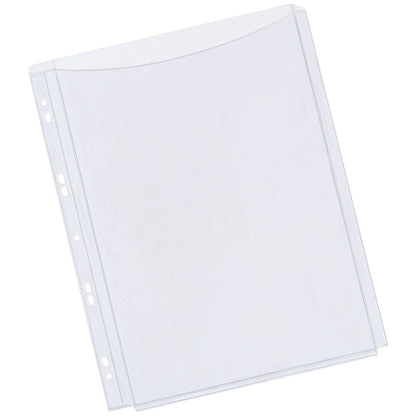 Q-Connect A4 Full Cover Expanding Punched Pockets, 180 Micron, Top Opening, Pack of 5