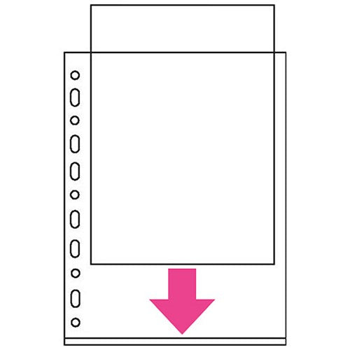 Q-Connect A4 3/4 Cover Expanding Punched Pockets, 180 Micron, Top Opening, Pack of 5