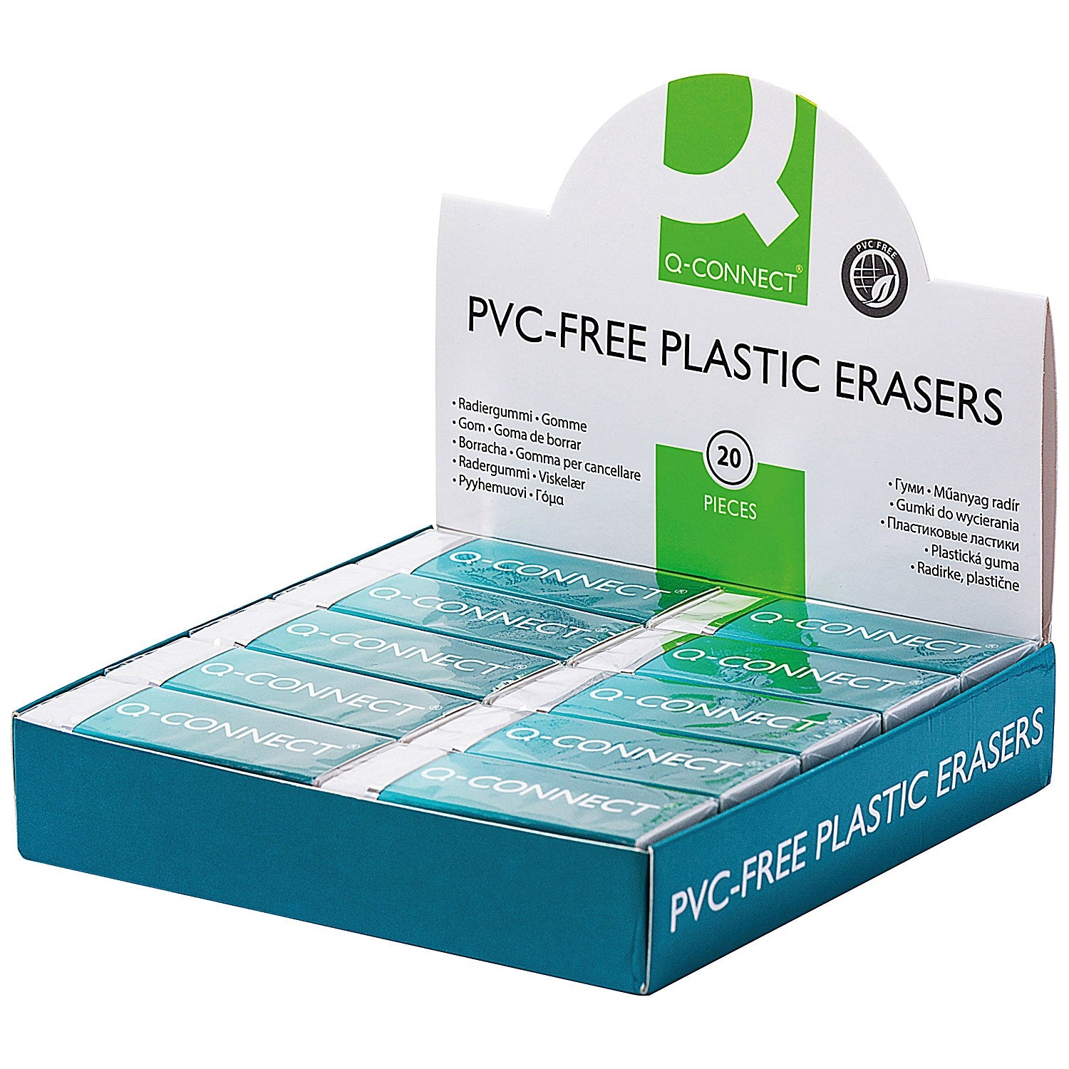 Q-Connect Plastic Eraser White (20 Pack)