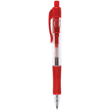 Q-Connect Retractable Ballpoint Pen, Red, Pack of 10