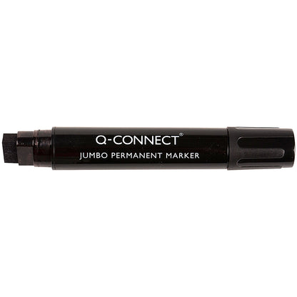 Q-Connect Jumbo Permanent Marker Pen Chisel Tip Black (Pack of 10)