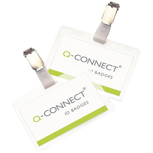 Q-Connect Hot-Laminating ID Badge, Clip, 98x67mm, Pack of 25
