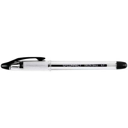 Q-Connect Delta Ballpoint Pen, Black, Pack of 12