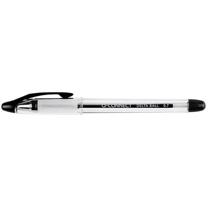 Q-Connect Delta Ballpoint Pen, Black, Pack of 12