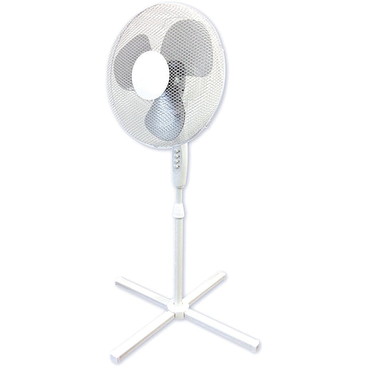 Q-Connect 16 Inch/406mm Pedestal Fan White Easy2Order : KF00404