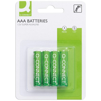 Q-Connect AAA Batteries, Pack of 4