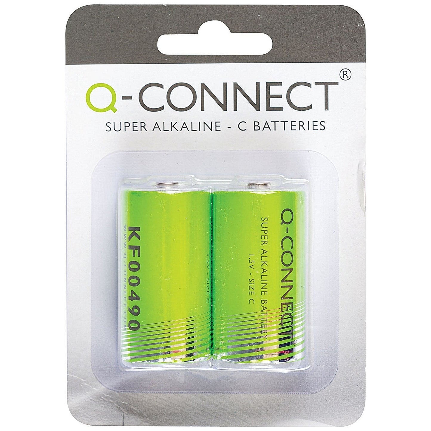 Q-Connect C Alkaline Batteries, Pack of 2