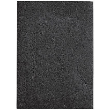 Q-Connect Binding Comb Covers, Leathergrain, Black, A4, Pack of 100