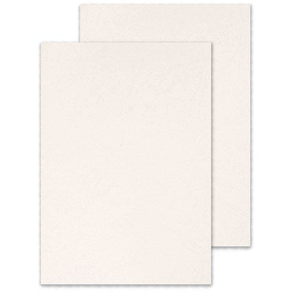 Q-Connect Binding Comb Covers, Leathergrain, White, A4, Pack of 100