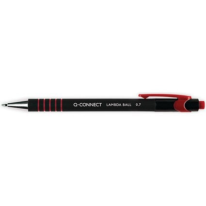 Q-Connect Lamda Ballpoint Pen, Red, Pack of 12