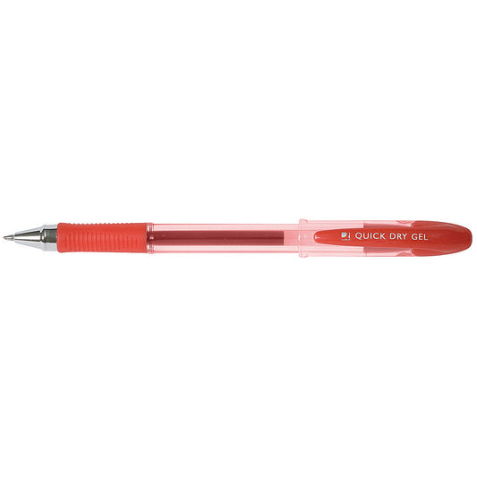 Q-Connect Quick Dry Gel Pen Medium Red (12 Pack)