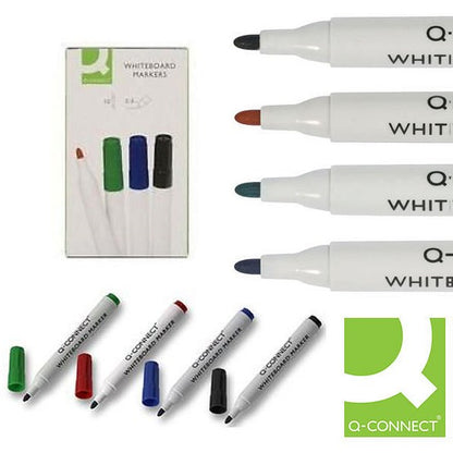 Q-Connect Drywipe Marker Pen, Assorted, Pack of 10