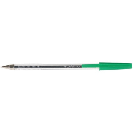 Q-Connect Ballpoint Pen, Green, Pack of 50