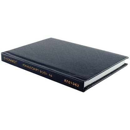 Q-Connect Casebound Manuscript Book, A6, Ruled, Blue, 192 Pages