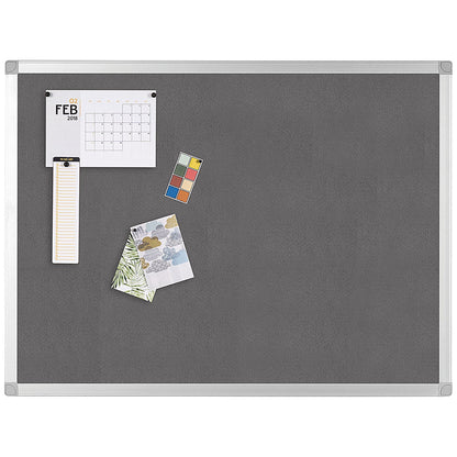 Q-Connect Noticeboard, Aluminium Trim, W1800xH1200mm, Grey