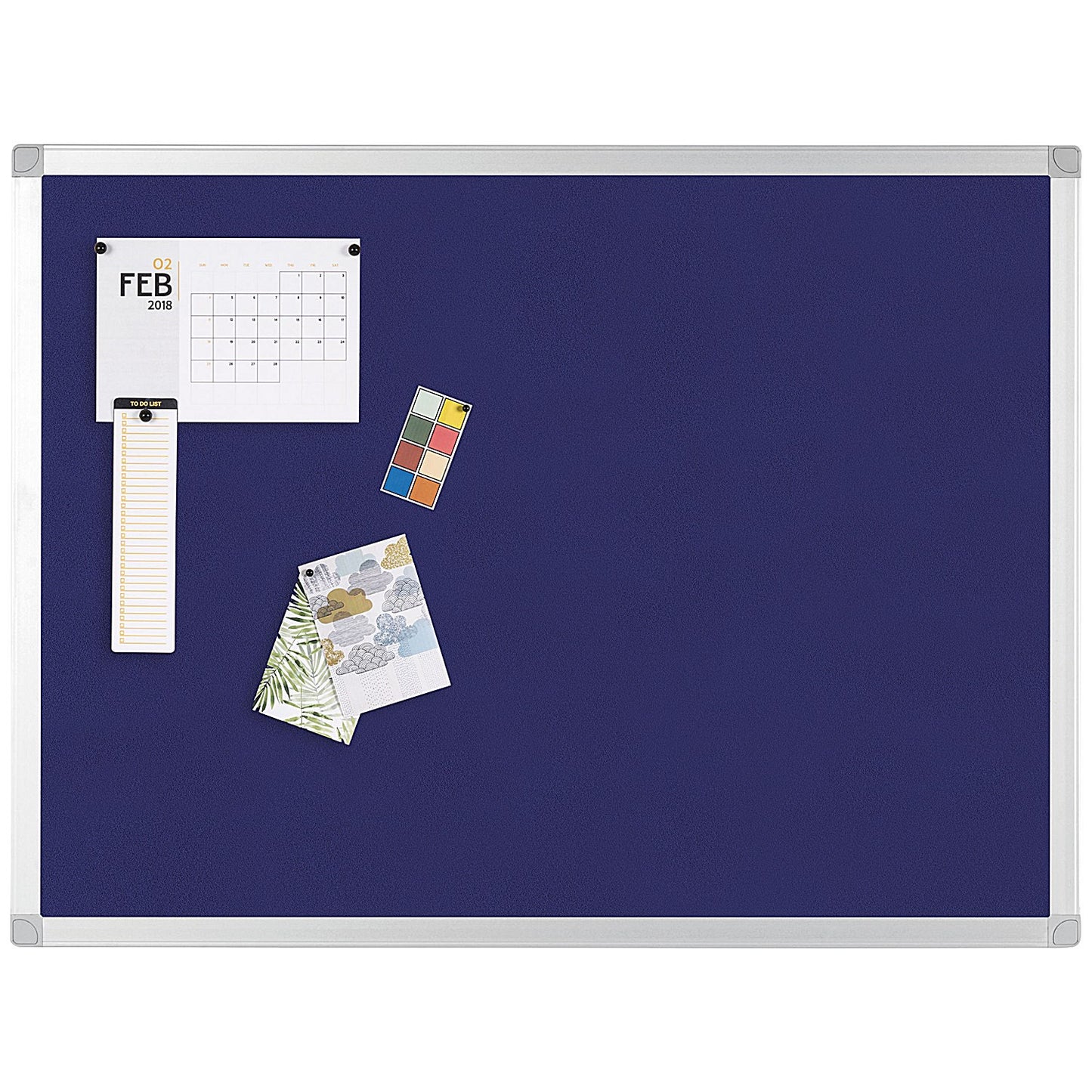 Q-Connect Noticeboard, Aluminium Trim, W1200xH900mm, Blue
