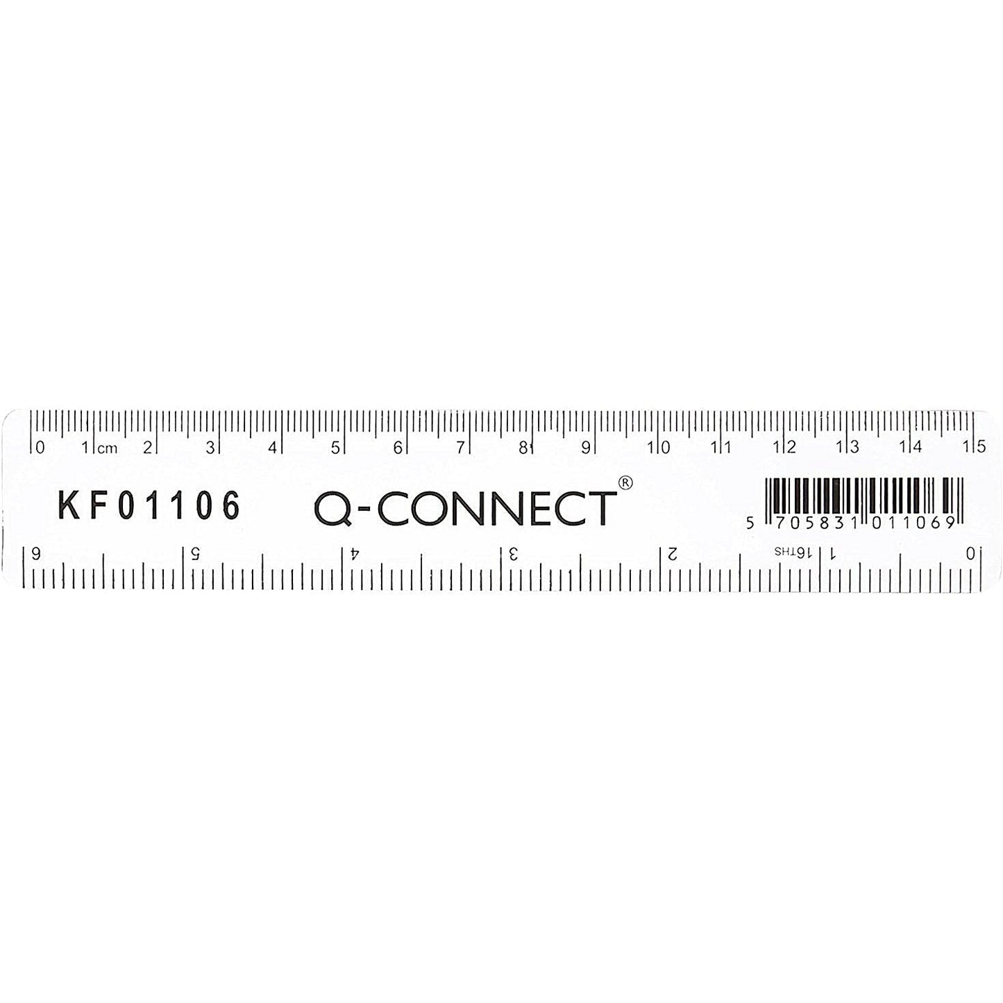 Q-Connect Metric and Imperial Ruler Clear 150mm