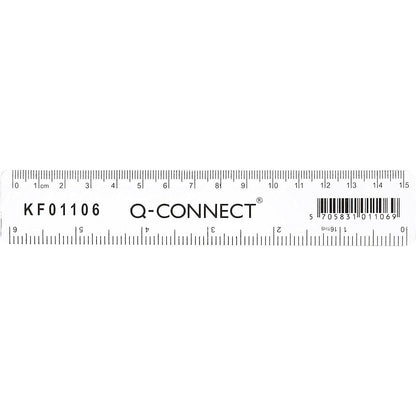 Q-Connect Metric and Imperial Ruler Clear 150mm