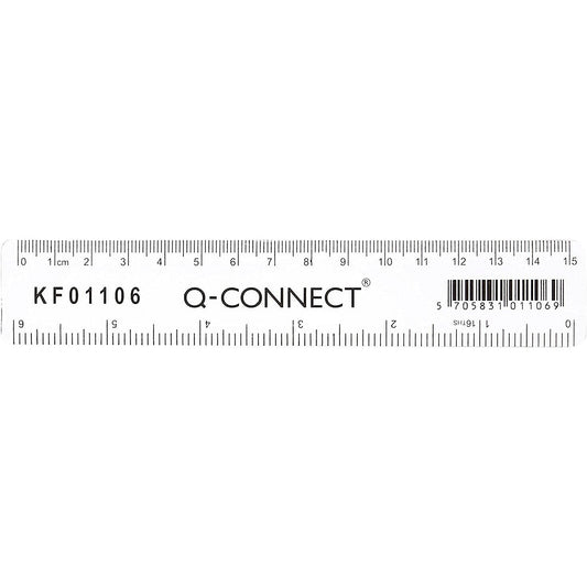 Q-Connect Metric and Imperial Ruler Clear 150mm