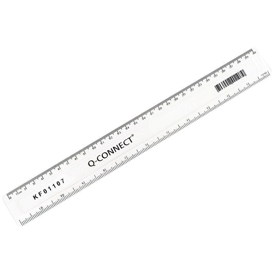 Q-Connect 300mm/30cm Clear Ruler Easy2Order : KF01107