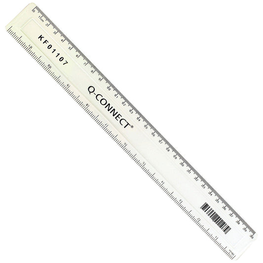 Q-Connect Acrylic Shatter Resistant Ruler 30cm Clear (Pack of 10) Easy2Order : KF01107Q