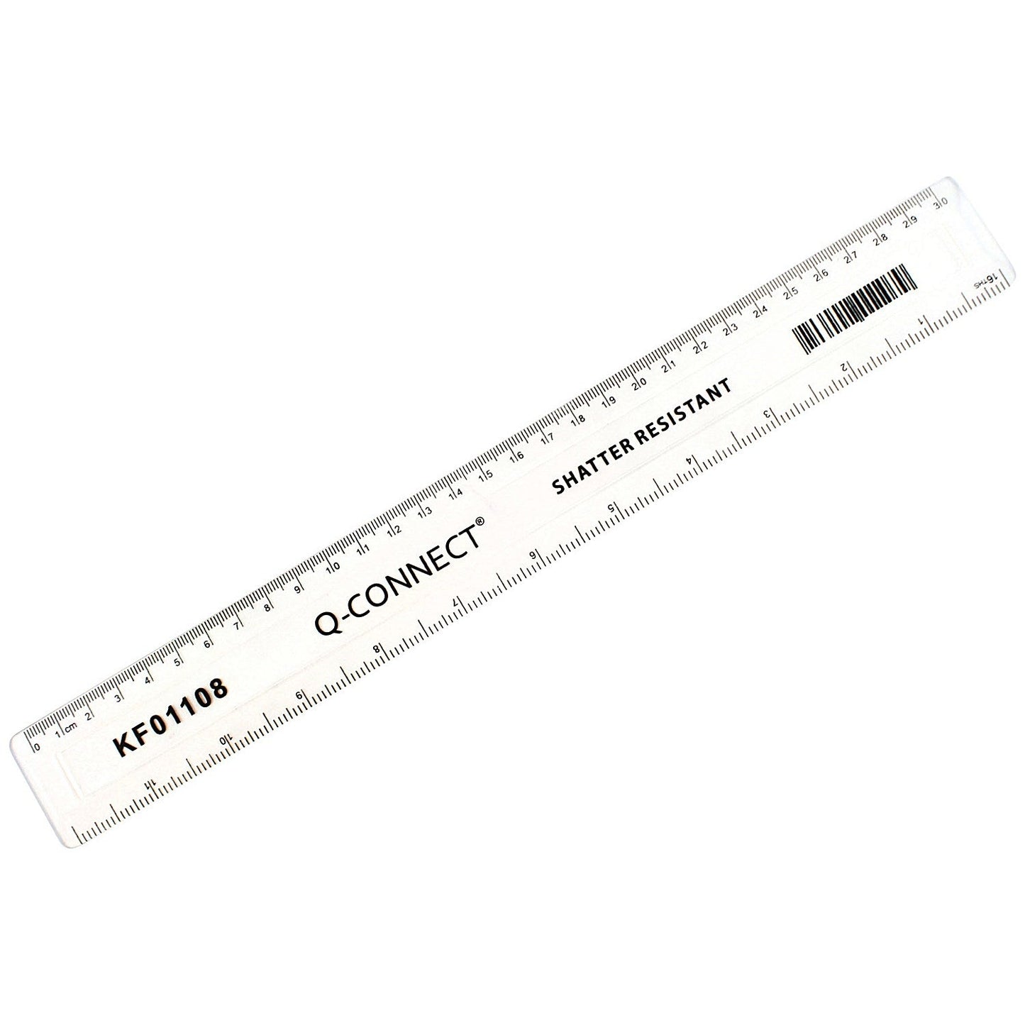 Q-Connect Shatterproof 300mm Clear Ruler Easy2Order : KF01108