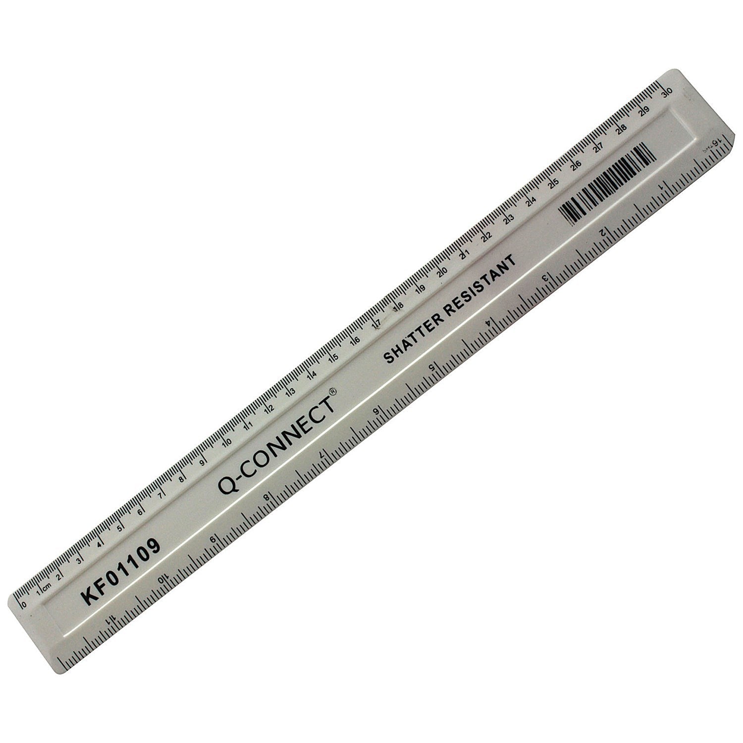 Q-Connect Ruler Shatterproof 300mm White (Inches on one side and cm/mm on the other) Easy2Order : KF01109