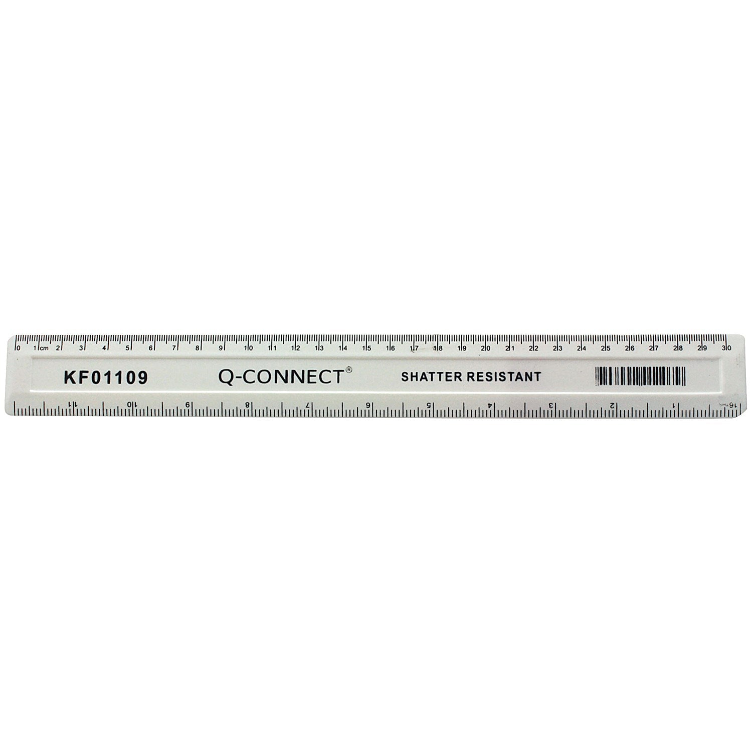 Q-Connect Shatter Resistant Ruler 30cm White (Pack of 10) Easy2Order : KF01109Q