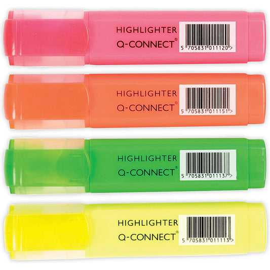 Q-Connect Assorted Highlighter Pens (4 Pack)