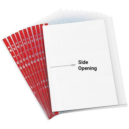 Q-Connect A4 Punched Pockets, 75 Micron, Side Opening, Pack of 25