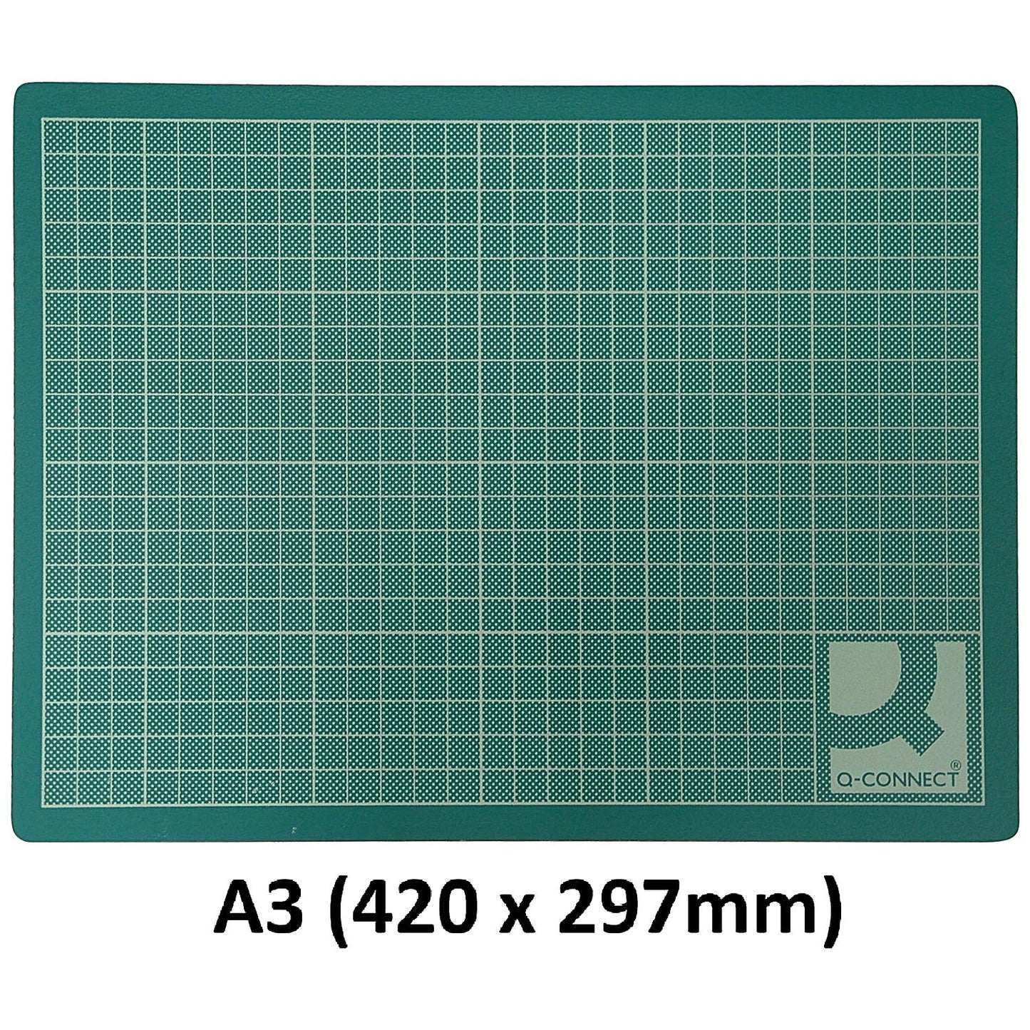 Q-Connect Cutting Mat, Non-Slip PVC, A3, Green
