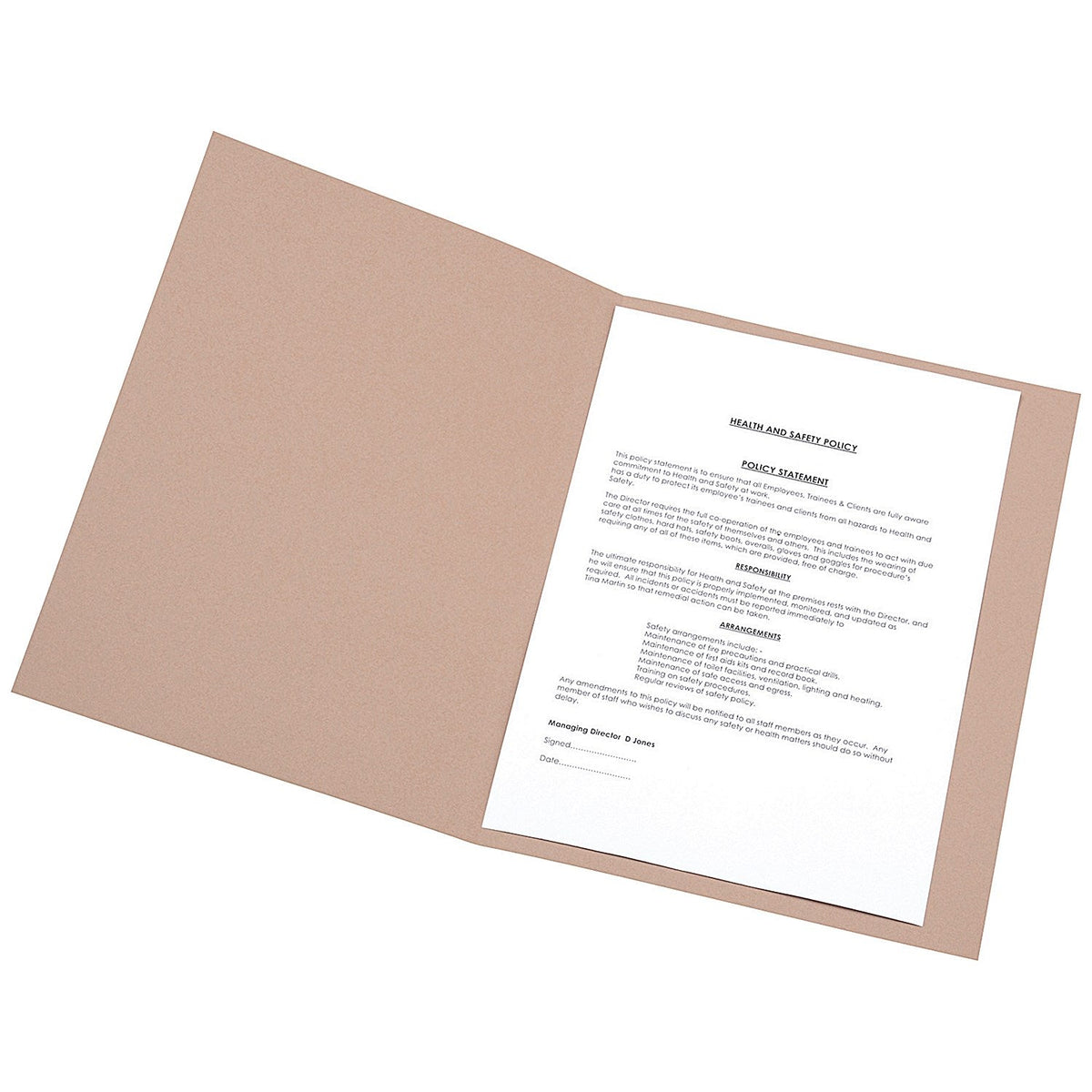 Q-Connect Square Cut Folders, 250gsm, Foolscap, Buff, Pack of 100 ...
