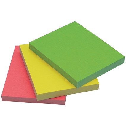 Q-Connect Quick Notes, 38 x 51mm, Neon, Pack of 3 x 50 Notes