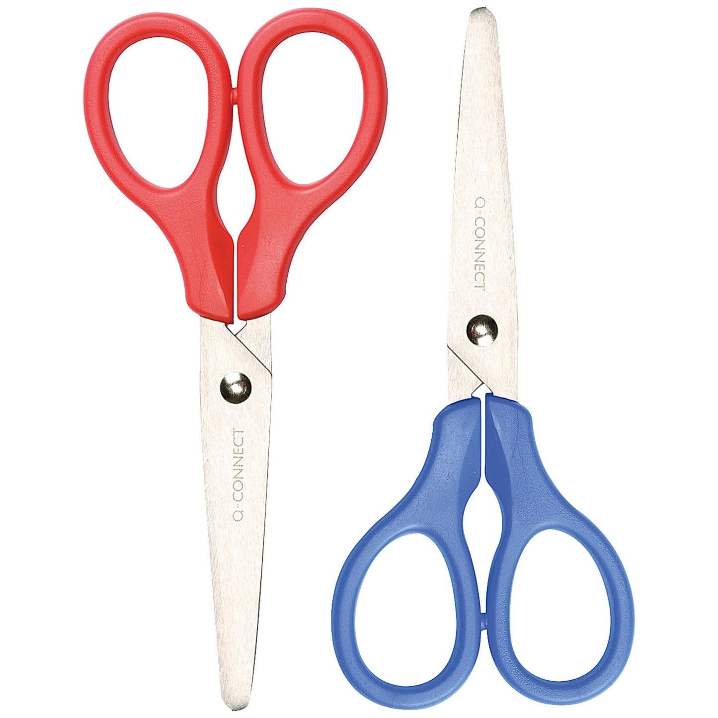 Q-Connect Ergonomic All Purpose Scissors, Stainless Steel, 130mm, Red or Blue