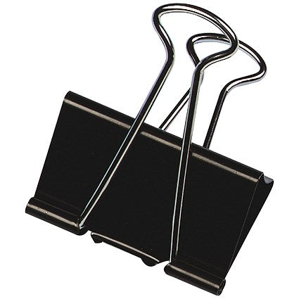 Q-Connect Foldback Clip 24mm Black (10 Pack)