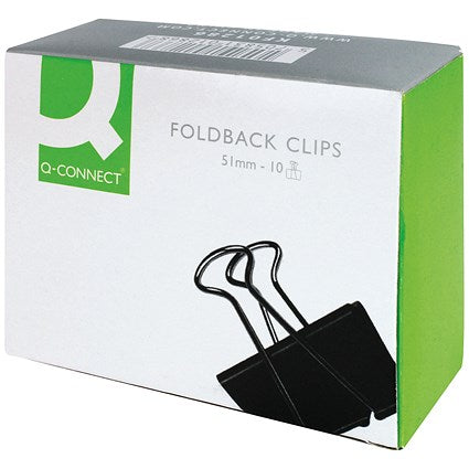 Q-Connect Foldback Clip 51mm Black (Pack of 10)