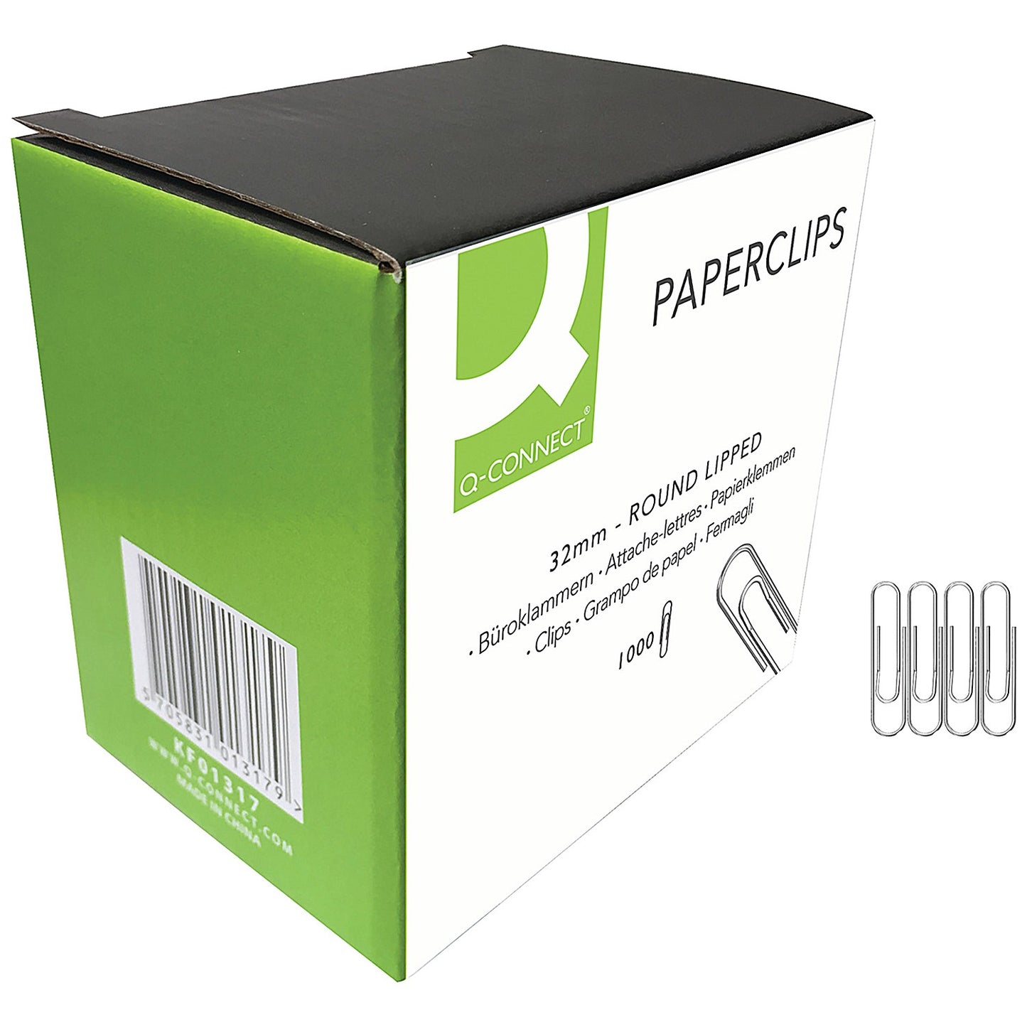 Q-Connect Paperclips Lipped 32mm (Pack of 1000)