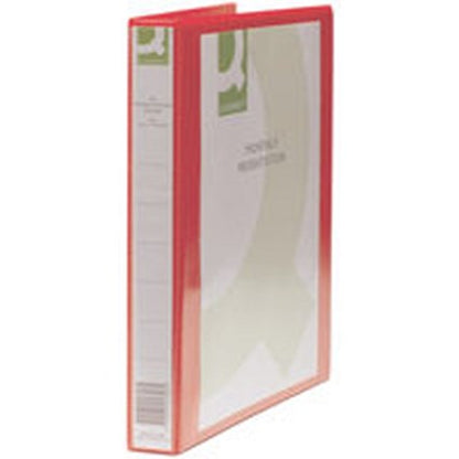 Q-Connect Presentation Ring Binder, A4, 4 D-Ring, 25mm Capacity, Red