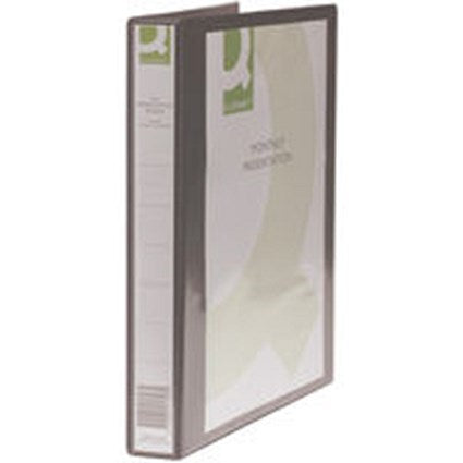 Q Connect Presentation Ring Binder, 4 D-Ring, 25mm Capacity, A4, Black