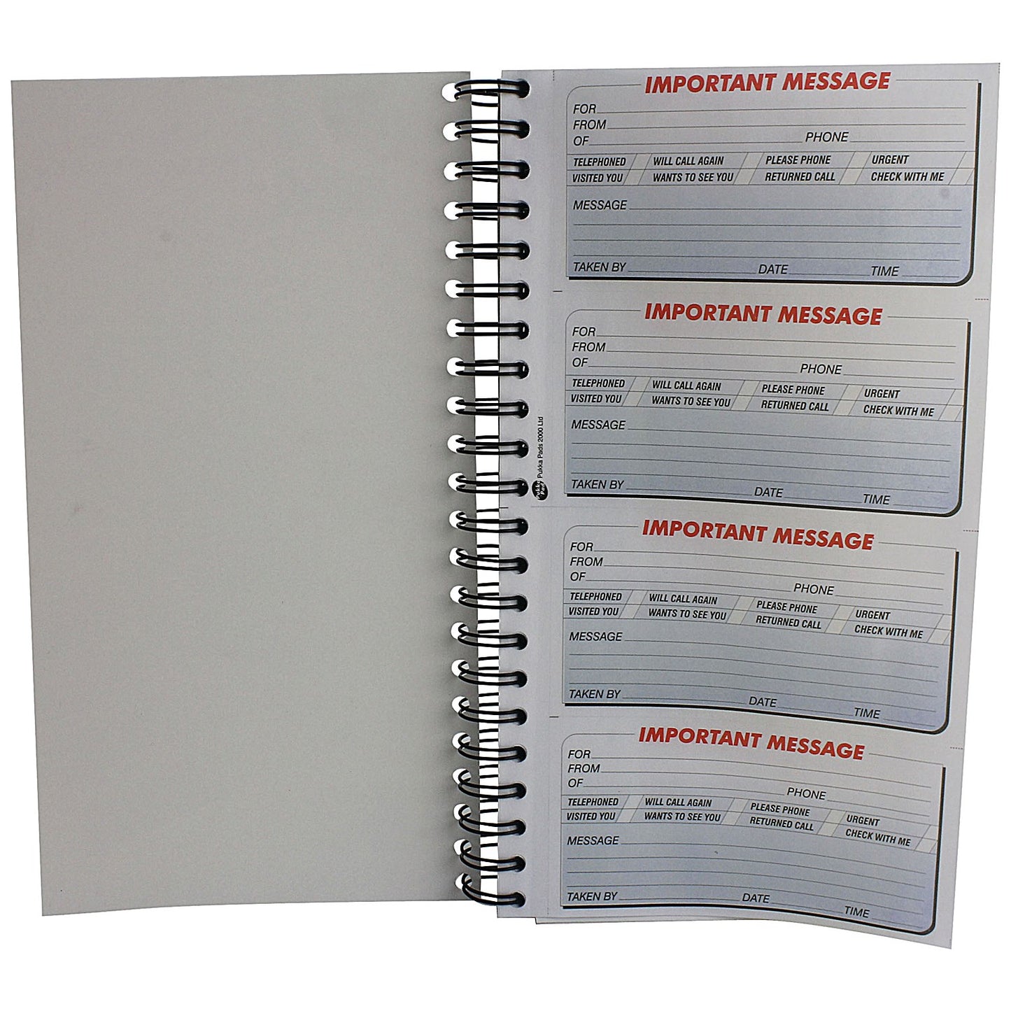 Q-Connect Wirebound Telephone Message Book, 400 Messages
